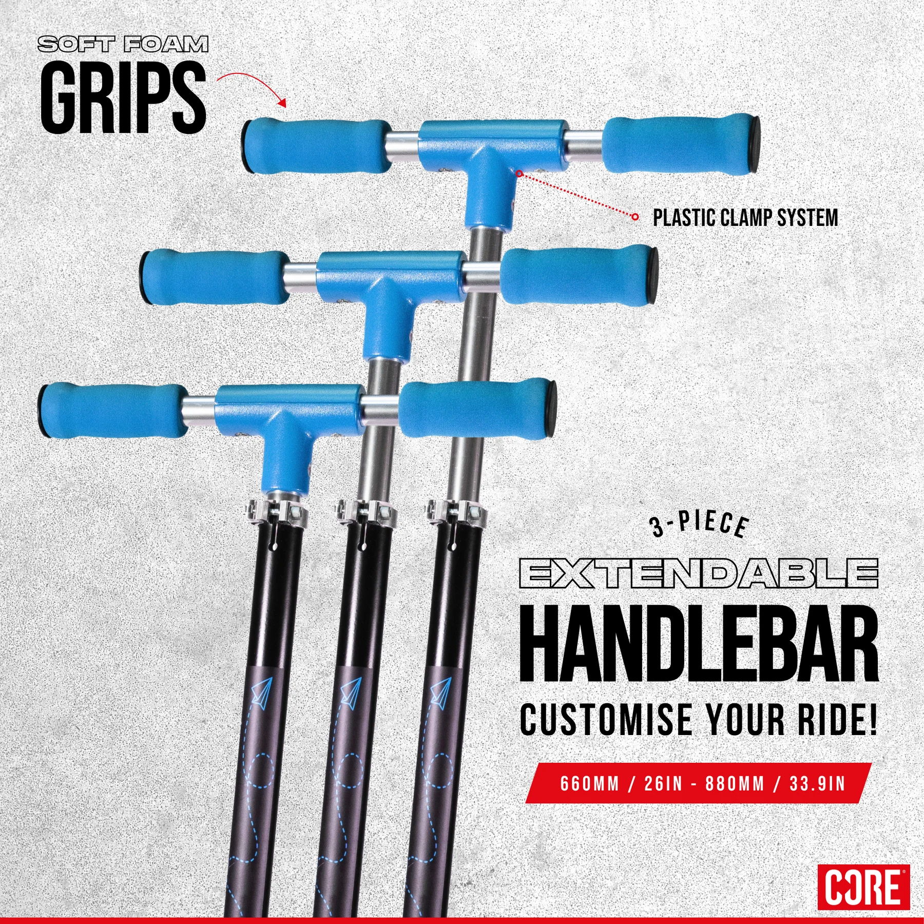 CORE - Foldy Blue - Dětská koloběžka